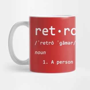 Retro Gamer Funny Definition, ironic gaming joke Mug